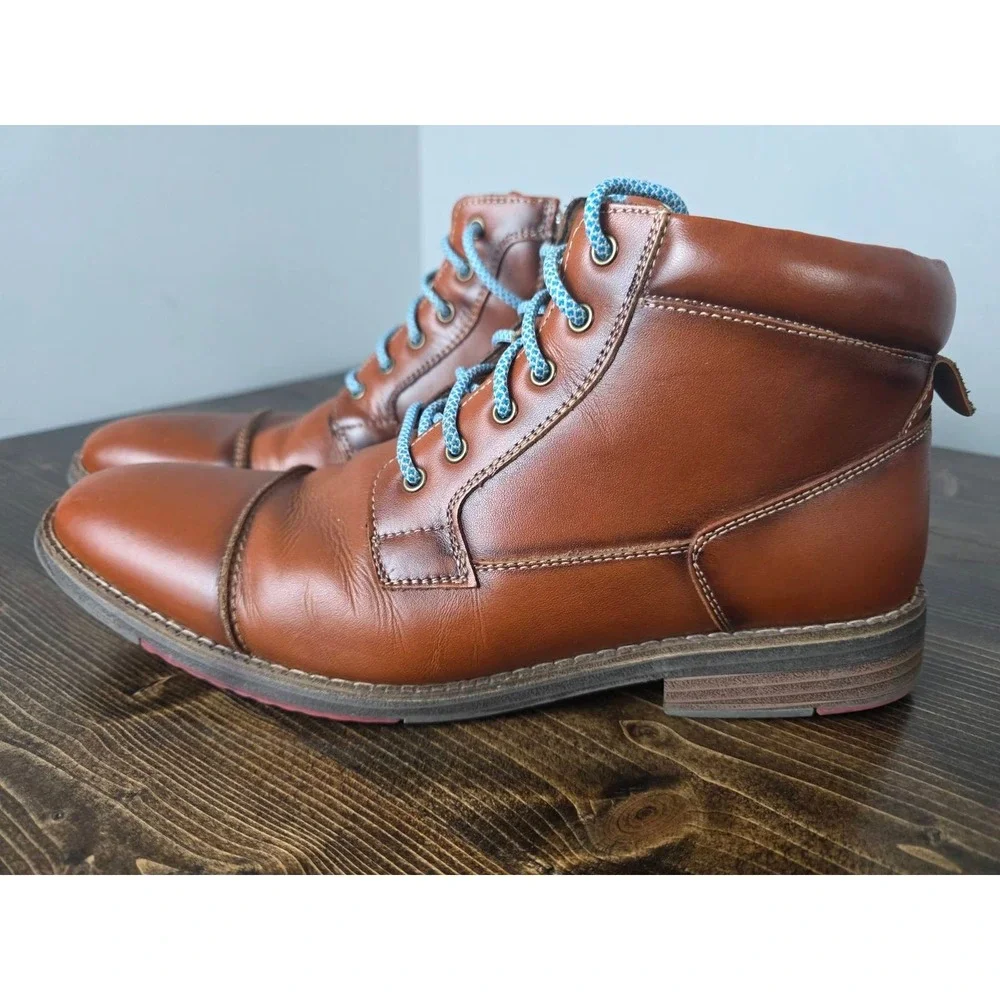 Arkbird Men's Boots Size 12 Brown Leather‎ Oxford Lace Up Casual Mid Top Shoes